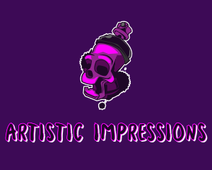 Purple Skull Spray Paint logo design