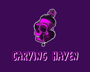 Purple Skull Spray Paint logo design