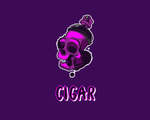 Purple Skull Spray Paint logo design