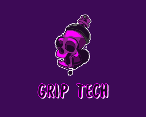 Purple Skull Spray Paint logo design