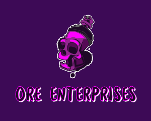 Purple Skull Spray Paint logo design