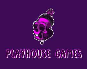 Purple Skull Spray Paint logo design