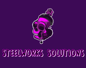 Purple Skull Spray Paint logo design