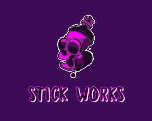 Purple Skull Spray Paint logo design