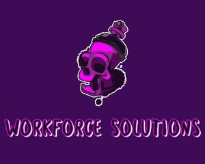 Purple Skull Spray Paint logo design