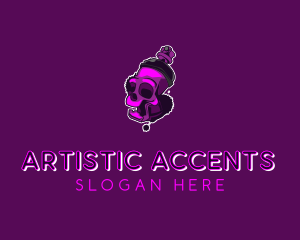 Purple Skull Spray Paint logo design