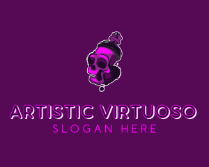 Purple Skull Spray Paint logo design