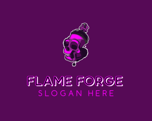 Purple Skull Spray Paint logo design