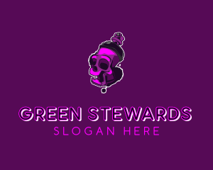 Purple Skull Spray Paint logo design