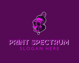 Purple Skull Spray Paint logo design