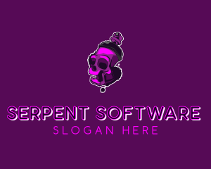 Purple Skull Spray Paint logo design