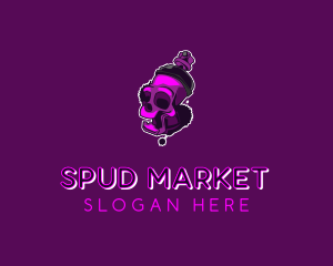 Purple Skull Spray Paint logo design