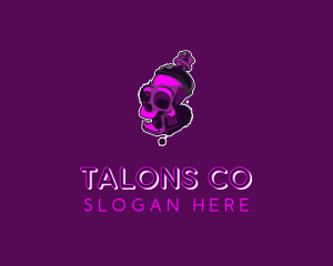 Purple Skull Spray Paint logo design