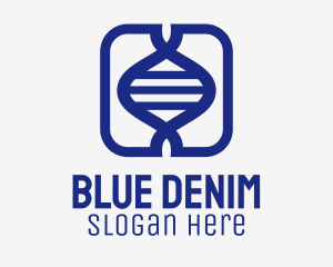 Blue Dna Gene logo design