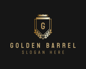 Golden Crown Shield  logo design