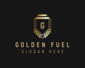 Golden Crown Shield  logo design