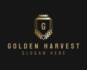 Golden Crown Shield  logo design