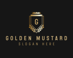 Golden Crown Shield  logo design