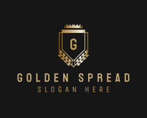 Golden Crown Shield  logo design