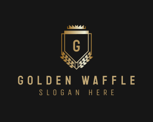 Golden Crown Shield  logo design