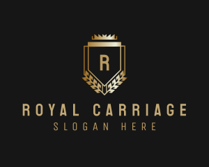 Golden Crown Shield  logo design