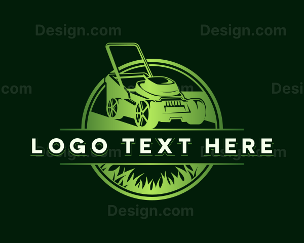 Grass Lawn Mower Logo