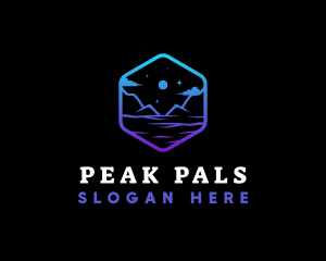 Moon Mountain Peak logo design