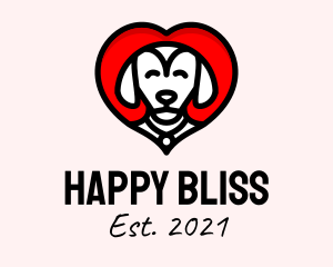 Happy Dog Heart  logo design