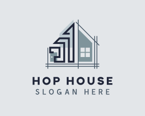 House Structure Contractor logo design