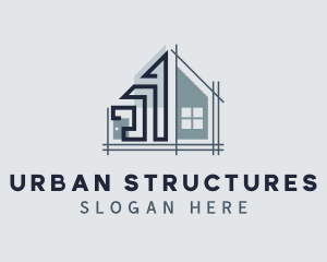 House Structure Contractor logo design