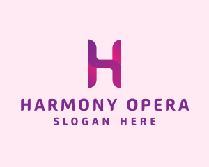 Music Streaming Letter H logo design