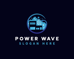 Power Wash Cleaning Maintenance logo design