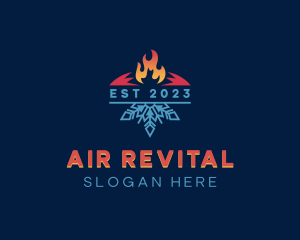 Air Conditioning Ice Fire logo design