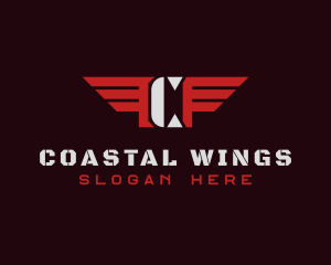 Aviation Wings Letter CF logo design