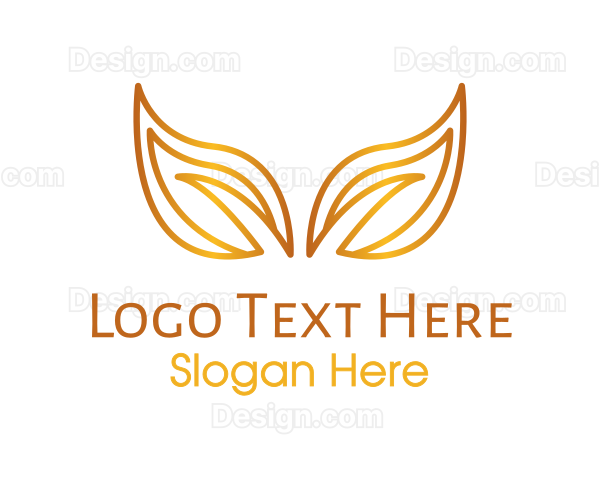 Gradient Gold Leaves Logo