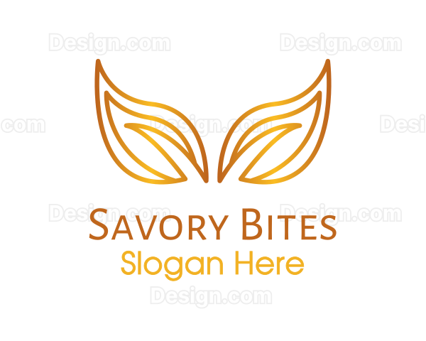Gradient Gold Leaves Logo