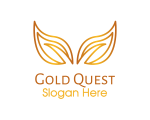 Gradient Gold Leaves logo design