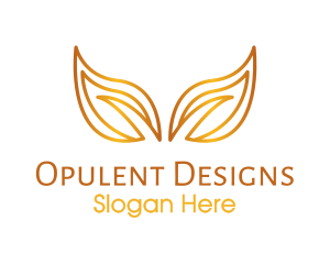 Gradient Gold Leaves logo design