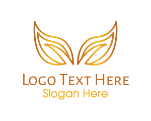 Gradient Gold Leaves logo