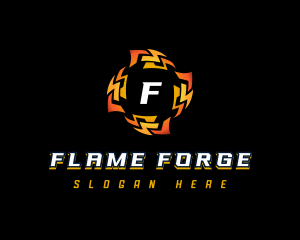 Spiral Cyber Flame logo design