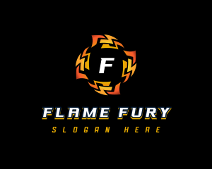 Spiral Cyber Flame logo design