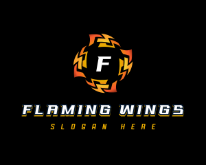 Spiral Cyber Flame logo design