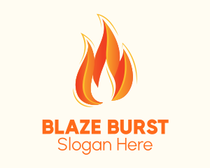 Hot Blazing Fire logo design