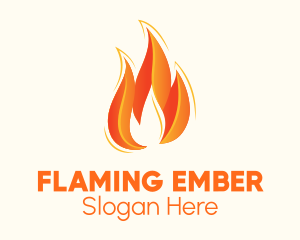 Hot Blazing Fire logo design