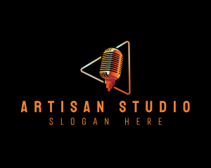 Microphone Podcast Studio logo design