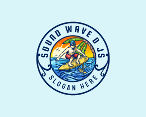 Ocean Foil Surfing Waves logo design