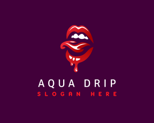Kinky Dripping Mouth logo design