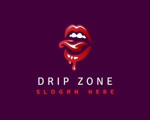 Kinky Dripping Mouth logo design