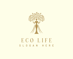 Organic Tree Woman logo design