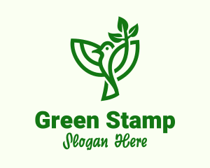 Green Leaf Bird logo design